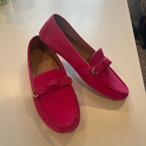 Cole Haan Hot Pink Suede Loaders, nearly brand new